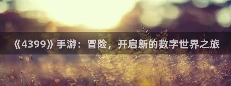 奇亿娱乐登陆测速：《4399》手游：冒险，开启新的数字世界之