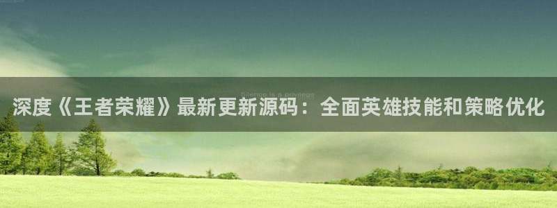 奇亿娱乐官网：深度《王者荣耀》最新更新源码：全面英雄技能和策